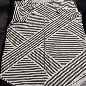 White & Black Stripped FWRD Denim Short Sleeve T Shirt